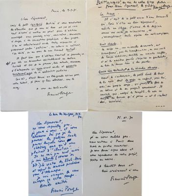 trois lettres manuscrites de la mère d'une femme, dont une lettre de sa mère
