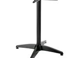 un gros plan d'une table noire avec un piètement noir