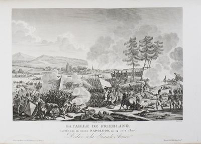 an old print of a military scene with soldiers and horses
