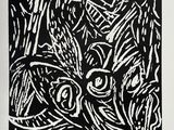 an image of a black and white drawing of a cat