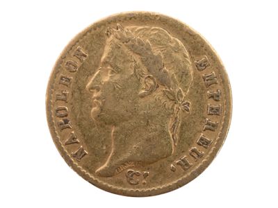 Pièce de 20 francs or Napoléon tête laurée, 1810. Petites us… - Photo 1