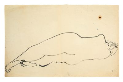 an image of a drawing of a woman laying down on her stomach