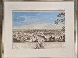 tableau représentant une vue d'une ville bondée