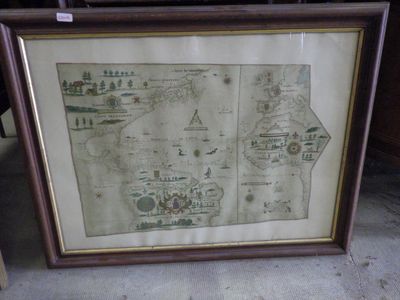 a picture of a picture of a map in a frame