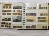 an open book with a lot of stamps on it