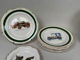 four plates with different designs on them on a table