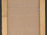a painting of a wooden frame on a black background