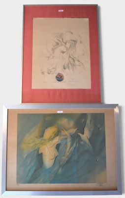 two paintings hanging on the wall next to each other