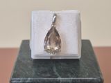 sterling silver ring with a pear shaped citrine stone