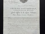 an old document with a black and white image of a coat of arms on it