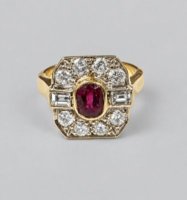 an antique ruby and diamond ring