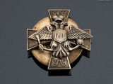 an image of a silver and gold medal with a eagle on it