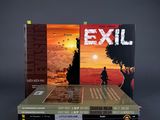 three books stacked on top of each other on a table