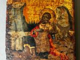 an old painting of a man and a woman with a dog