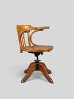 BAUMANN. Fauteuil de bureau en bois courbé. (photo 2)