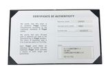 a close up of a certificate on a white background