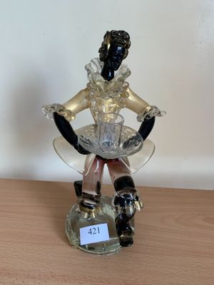 * MURANO Flambeau "'au nubien" en verre soufflé