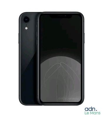 the back of an iphone with a black screen and a white background