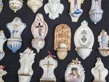 a lot of religious ornaments that are on a table