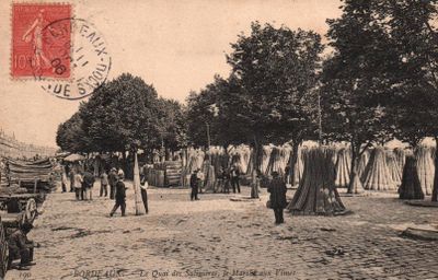 CPA : Bordeaux (Gironde). Le Quai des Salinières, le Marché aux Vîmes - Photo 1