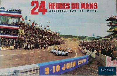 a poster of a race track with cars on it