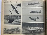 an open book with pictures of airplanes flying in the sky