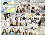 cartoon of a comic strip with a duck in the middle of it