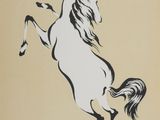 peinture à l'encre de Chine représentant un cheval se dressant sur ses pattes arrière