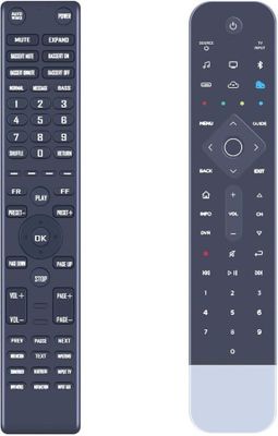 deux télécommandes côte à côte sur un fond blanc
