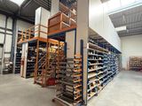 a large room with a lot of shelves in it