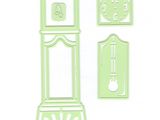 a green clock and a clock face on a white background