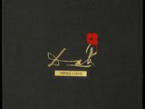 a black box with a red flower on it