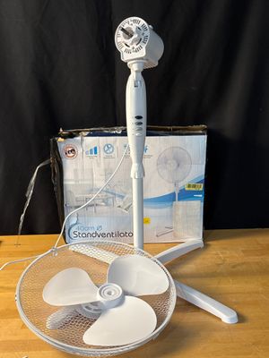 Ventilateur sur pied 40 cm de diamètre Blanc oscillant + 3 v…