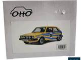 a picture of a yellow and blue car in a box