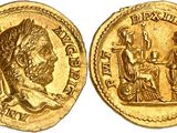 a gold coin with an image of a man and a woman on it