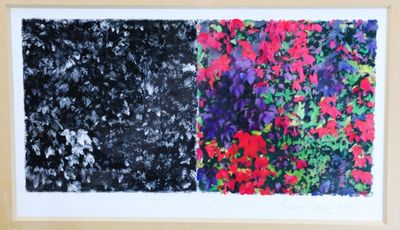 François LAPOUGE (né en 1957) Composition végétale en deux v…