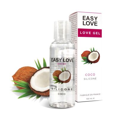 an image of a bottle of easy love coconut oil next to a box of coconut oil