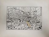 an old cartoon book with a drawing of a group of cartoon characters sitting around a table