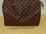 louis vuitton damier speedy bag in brown and black