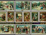 an image of a series of postcards depicting various scenes of people