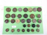 a lot of coins on a green surface