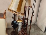 a chair and a lamp on the floor in a room