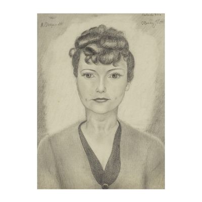 a drawing of a woman in a black and white photo