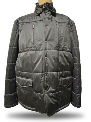 the jacket is black and has a hood on it