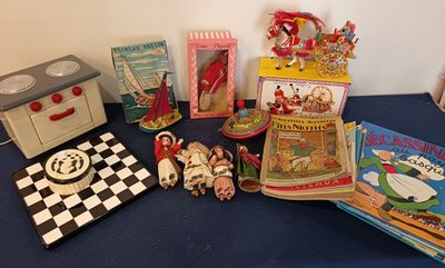 a lot of toys that are on a table