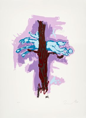 an image of a painting of a cross on a white background