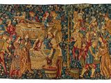une image représentant une tapisserie sur laquelle figurent des personnages et des animaux