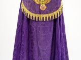 an image of a purple cloak with gold trimmings