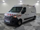 a white van with red and white stripes parked on a checkered floor