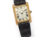 cartier an 18ct gold manual wind wristwatch